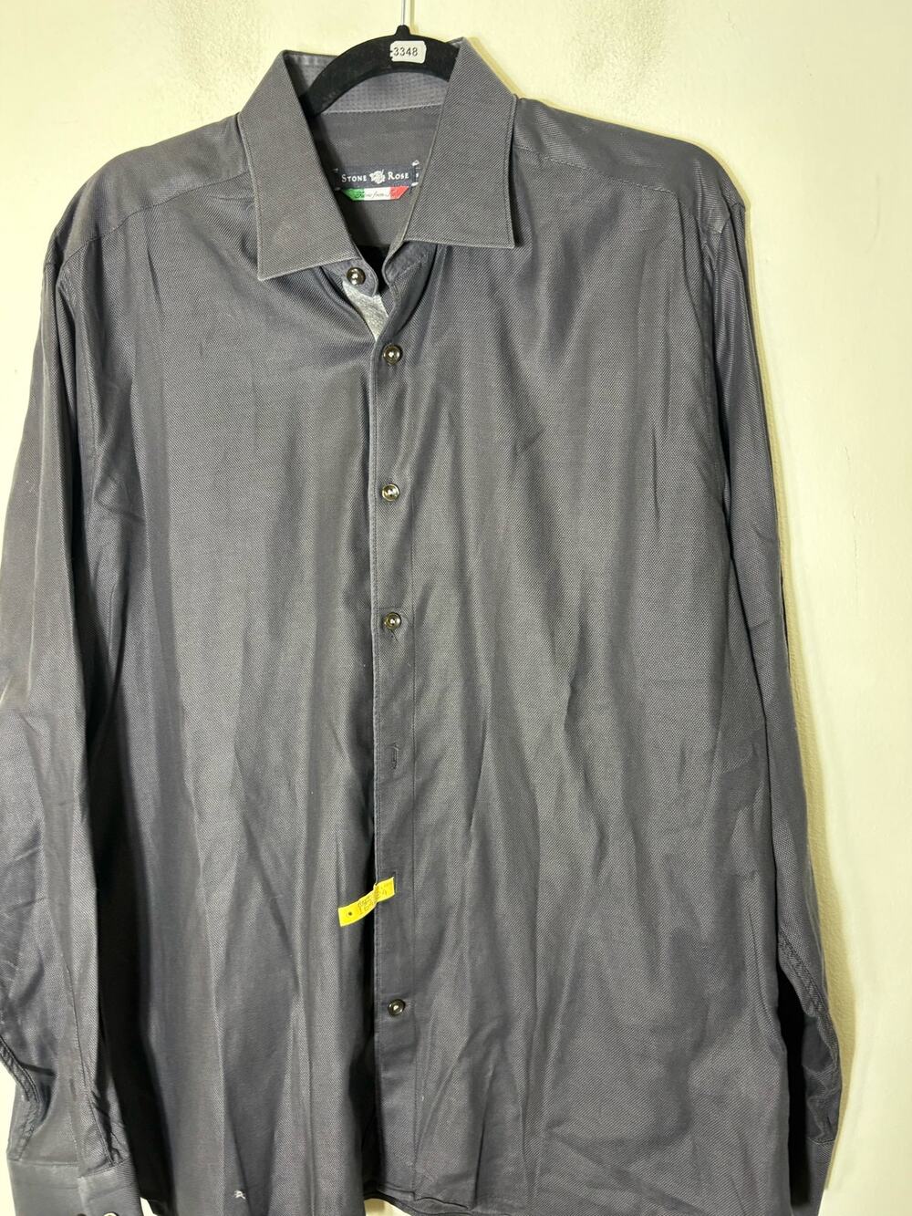 Men's Stone Rose Dark Gray Long Sleeve Cotton Button Down Shirt Sz 5